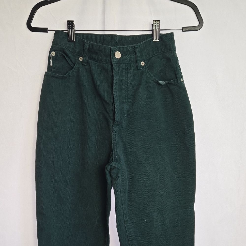 BONGO Women's High Rise Jeans - Dark Green